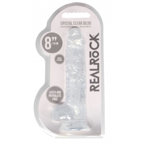 Прозрачный фаллоимитатор Realrock Crystal Clear 8 inch - 21 см.