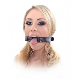 Чёрный кляп-кольцо Beginner's Open Mouth Gag