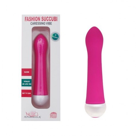 Розовый вибратор Fashion Succubi Caressing Vibe - 14,5 см.