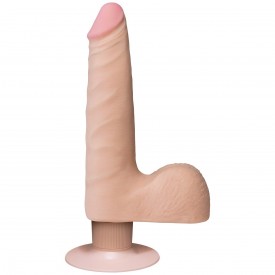 Телесный вибромассажер The Realistic Cock ULTRASKYN Vibrating 7” Slim - 22,1 см.